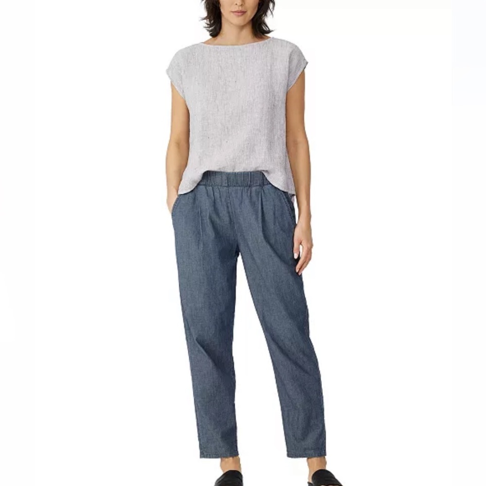 Eileen Fisher Airy Organic Cotton Twill Tapered Pants